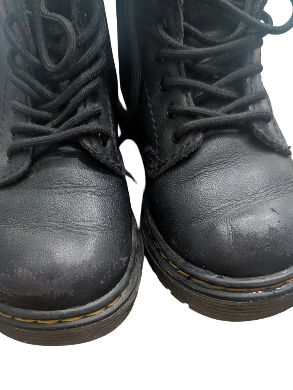 Dr. Martens 1460 T toddler boots in black leather, size 8 US / 7 UK / 24 EU.